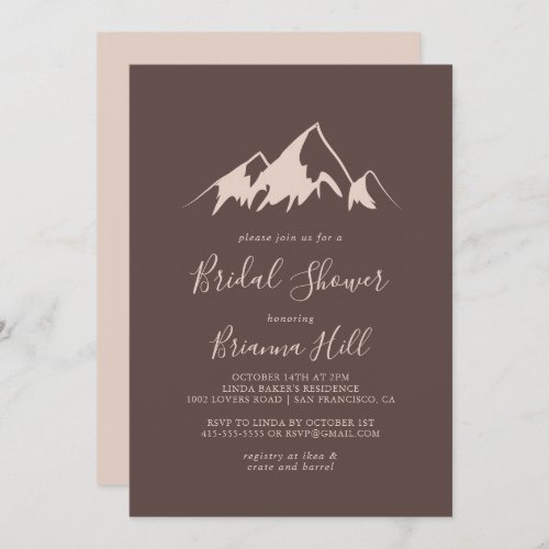 Clear Mountain Country Bridal Shower Invitation