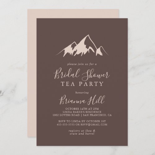 Clear Mountain Country Bridal Shower Tea Party Invitation