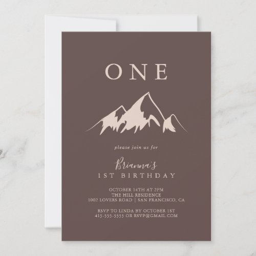 Clear Mountain Country First Birthday Party Invitation