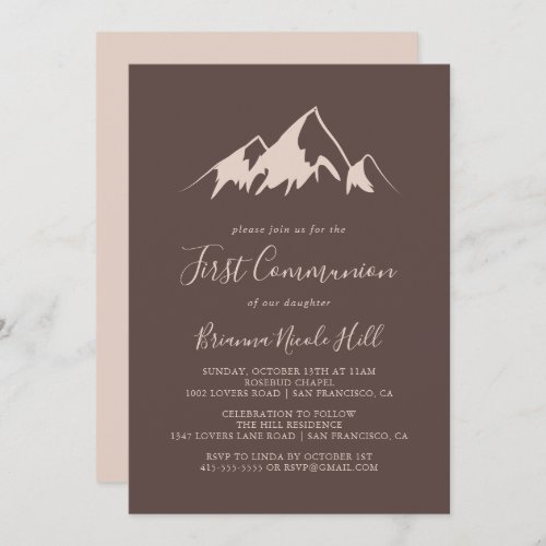 Clear Mountain Country First Communion Invitation