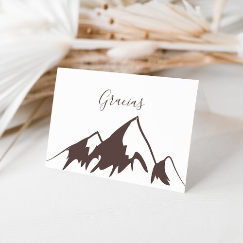 Clear Mountain Country Folded Wedding Gracias Card