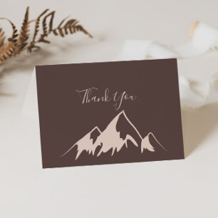 Clear Mountain Country Folded Wedding Letterpress Thank You Card