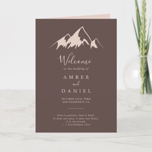 Clear Mountain Country Folded Wedding Program