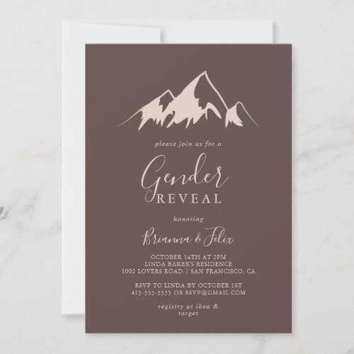 Clear Mountain Country Gender Reveal Party Invitation