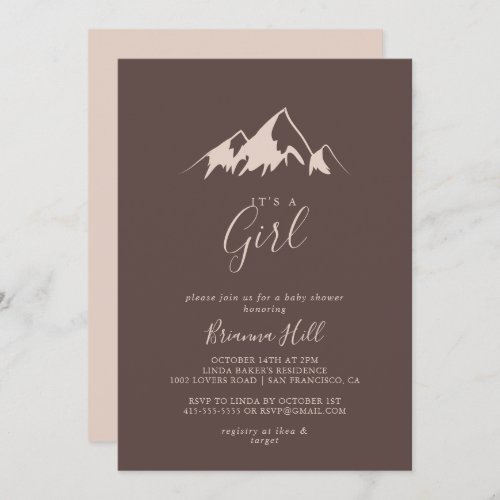 Clear Mountain Country Its A Girl Baby Shower Invitation