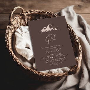 Clear Mountain Country It's A Girl Baby Shower Invitation