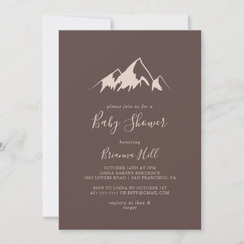 Clear Mountain Country Minimalist Baby Shower Invitation