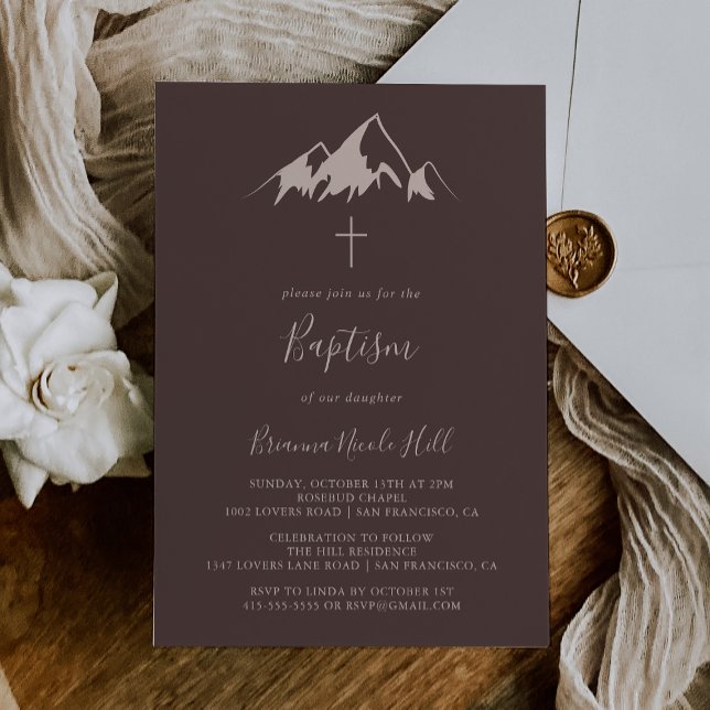 Clear Mountain Country Minimalist Baptism Invitation (Creator Uploaded)