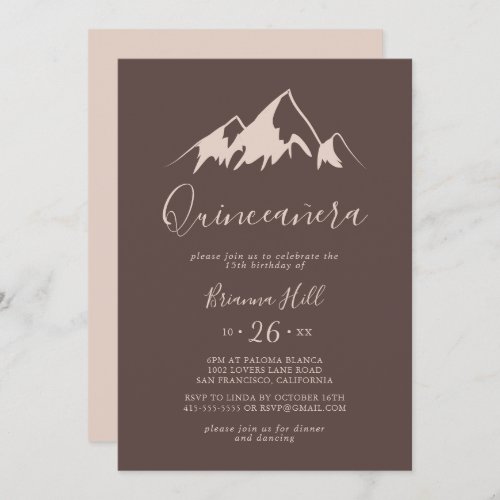 Clear Mountain Country Minimalist Quinceaera Invitation