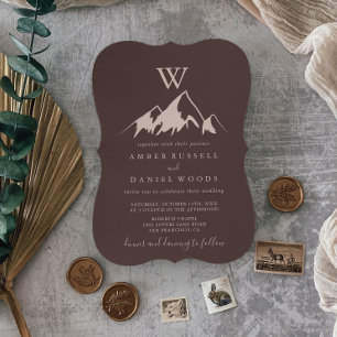 Clear Mountain Country Monogram Wedding Invitation