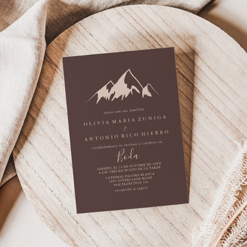 Clear Mountain Country Spanish Boda Wedding Invitation