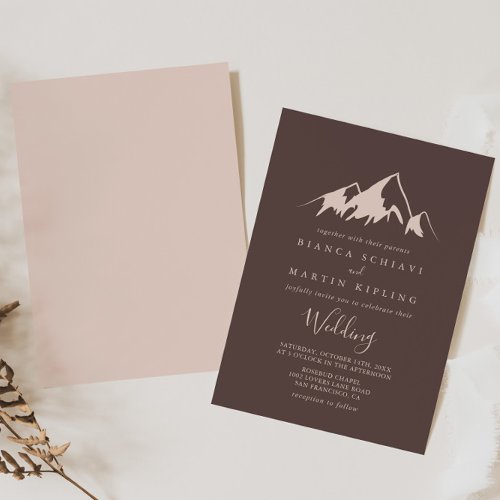 Clear Mountain Country Vintage Wedding Invitation