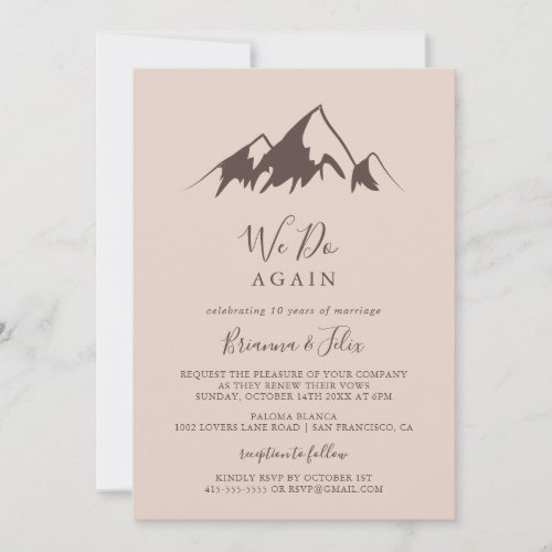 Clear Mountain Country We Do Again Vow Renewal Invitation