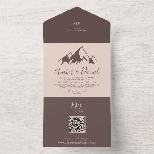 Clear Mountain Country Wedding   All In One Invitation
