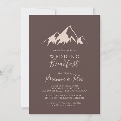Clear Mountain Country Wedding Breakfast Invitation
