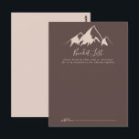 Clear Mountain Country Wedding Bucket List Cards<br><div class="desc">These clear mountain country wedding bucket list cards are the perfect activity for a modern wedding reception or bridal shower. The design features an idyllic watercolor beige mountain.

Change the wording to suit any life event. Bucket list sign is sold separately.</div>