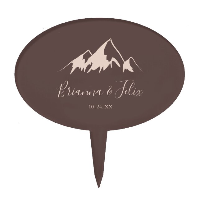 Clear Mountain Country Wedding  Cake Topper (Front)