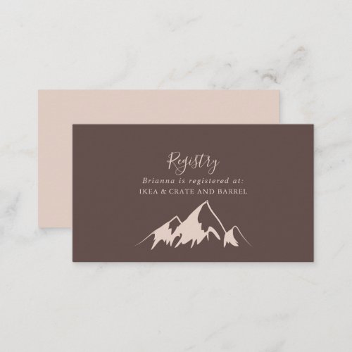 Clear Mountain Country Wedding Gift Registry Enclosure Card