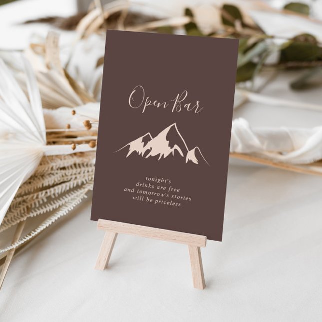 Clear Mountain Country Wedding Open Bar Sign (Creator Uploaded)