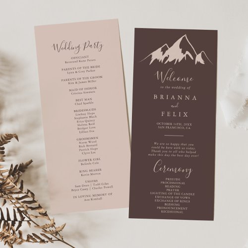 Clear Mountain Country Wedding Program