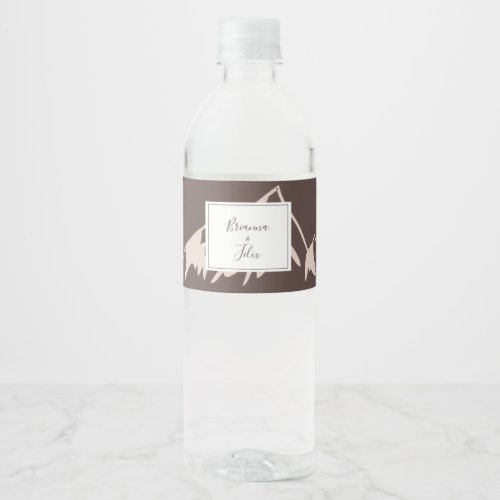 Clear Mountain Country Wedding Water Bottle Label