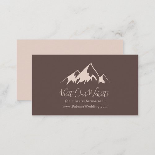 Clear Mountain Country Wedding Website Enclosure Card