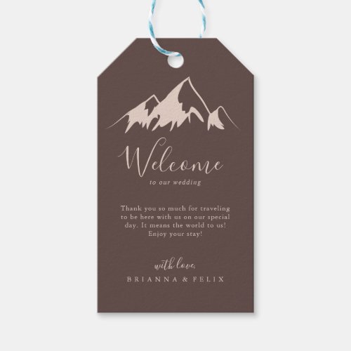 Clear Mountain Country Wedding Welcome Gift Tags