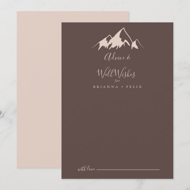 Clear Mountain Country Wedding Well Wishes Advice Card (Front/Back)
