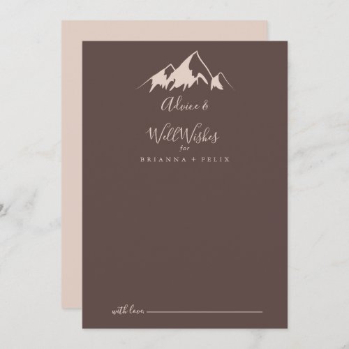 Clear Mountain Country Wedding Well Wishes Advice Card