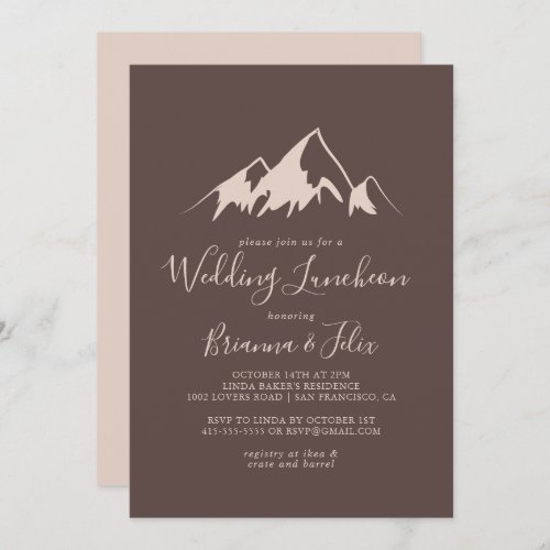 Clear Mountain Wedding Luncheon Bridal Shower Invitation