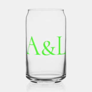 Clear Neon Monogram Glass Can – Customizable