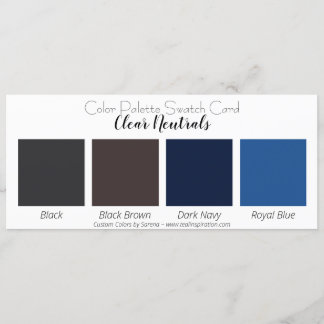 Clear Neutrals Color Palette Swatch Card