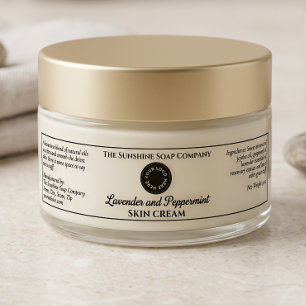 Clear or White Cosmetics Jar Label Logo 1.25 x 6.5