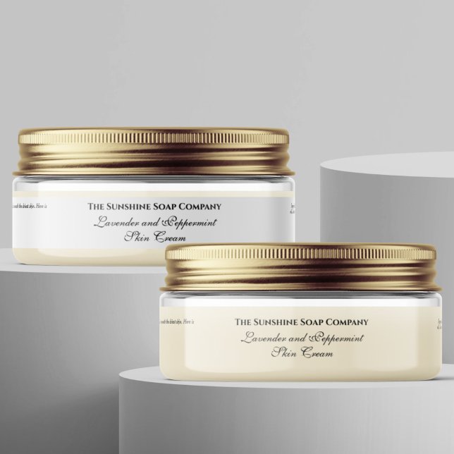 Clear or White low profile cosmetics jar label  (Creator Uploaded)