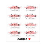 Clear Pink Lip Gloss Labels 1.9 Inches Wide