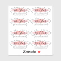 Clear Pink Lip Gloss Labels 1.9 Inches Wide