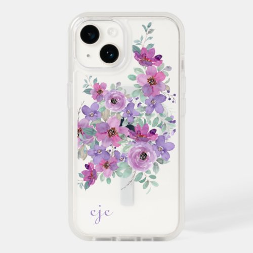 clear purple and pink flower case