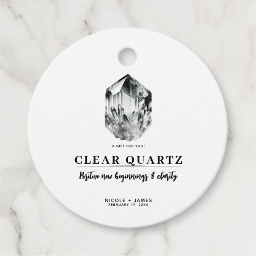 Clear Quartz Crystal Beginnings  Clarity Wedding Favor Tags