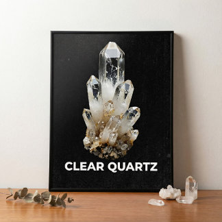 Clear Quartz Crystal Cluster Poster