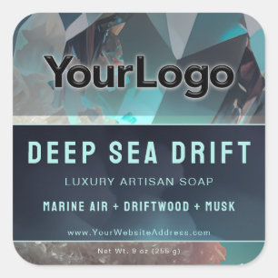 Clear Quartz Crystal Logo Artisan Product Label