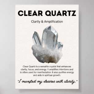 Clear Quartz Stone Crystal Meaning Poster