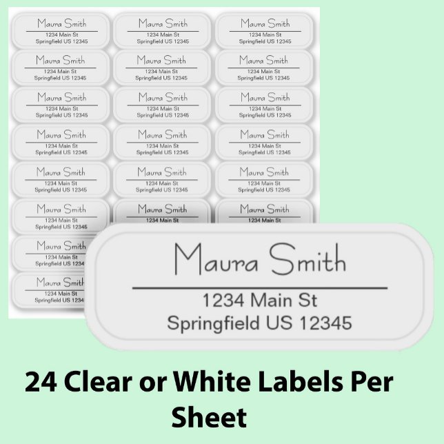 Clear Return Address Custom Name Transparent Label (Creator Uploaded)