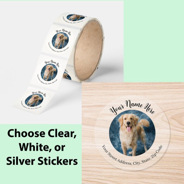 Clear Return Address Label Custom Dog Photo (Creator Uploaded)