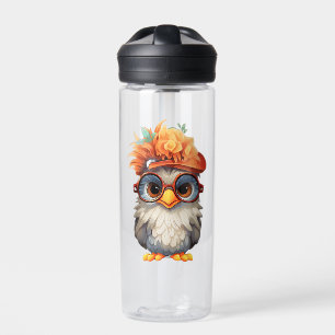 Clear Reusable Water Bottle with Cartoon Bird