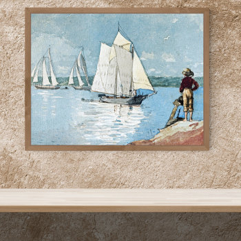 Clear Sailing Harbor Winslow Homer Poster by mangomoonstudio at Zazzle