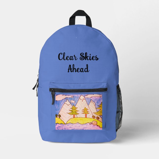 Clear Skies Ahead Printed Backpack (Front)