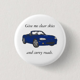 Clear Skies & Curvy Roads-Blue Button
