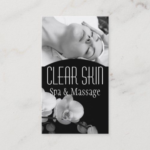 Clear Skin Dermatologist Facial Massage Spa Business Card Template