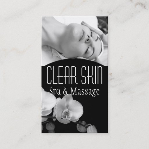 Customizable Clear Skin Dermatologist Facial Massage Spa Business Card Template