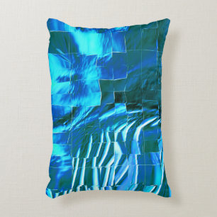 Clear sky mosaic abstract metallic texture accent pillow